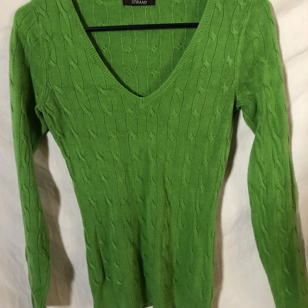 Green Fitted Long-sleeved Sweater XS